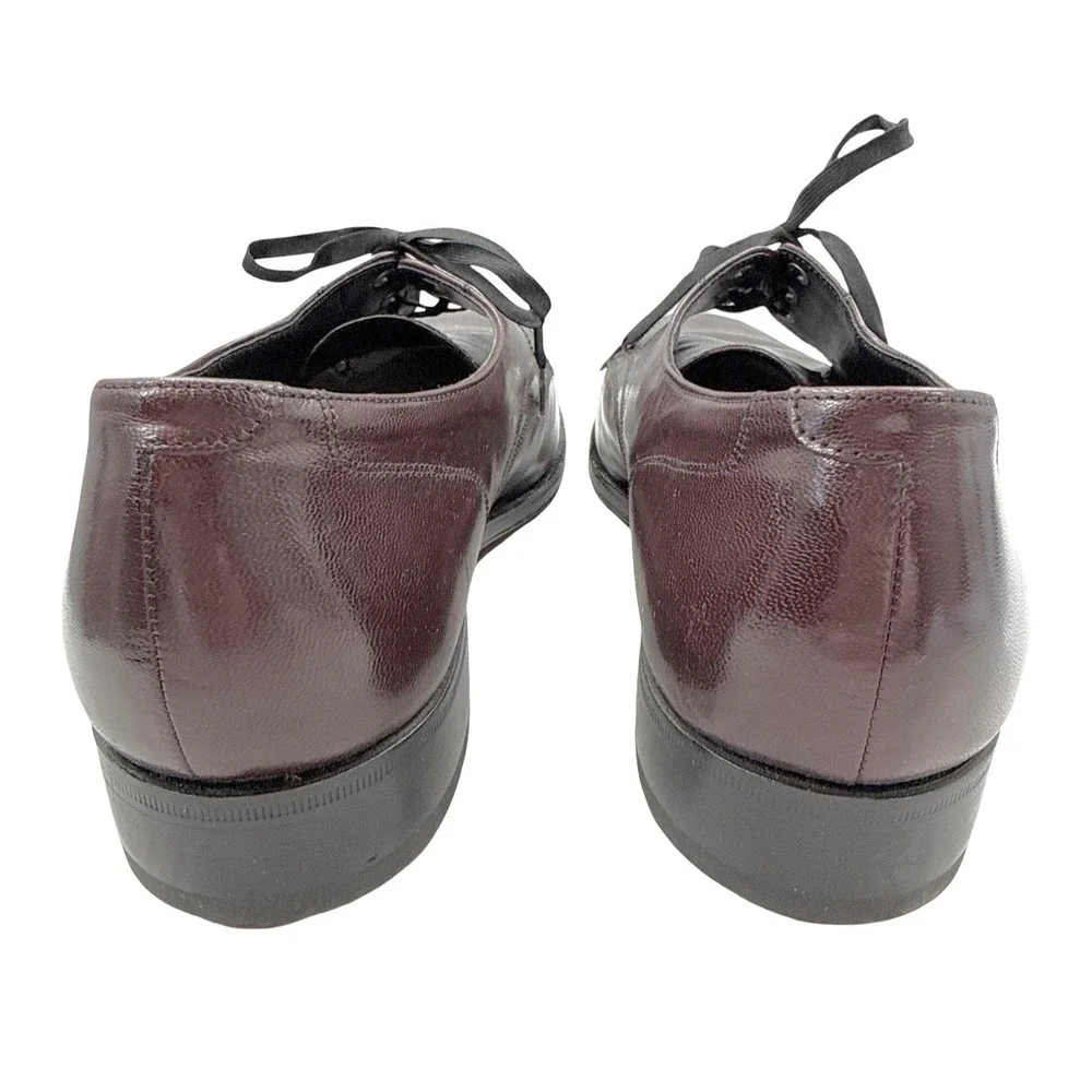 Florsheim Burgundy Leather Apron Toe Dress‎ Shoes Size 8.5 Vintage Classic